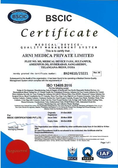ISO 13485:2016 certificate